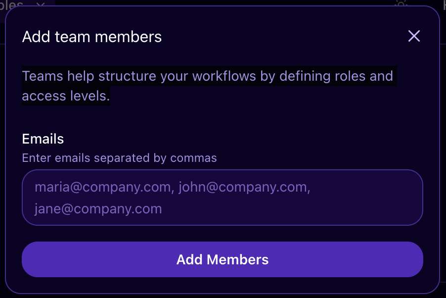 Inviting members to team